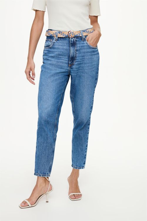 Calça Jeans Feminina Mom G5 Com Cinto