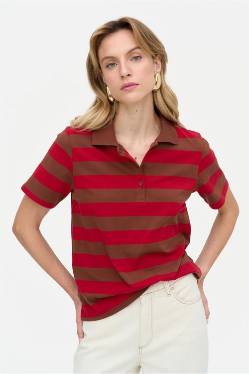 Camisa Polo Manga Curta Feminina