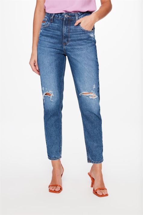 Calca-Jeans-Mom-Cropped-com-Rasgos-Frente--