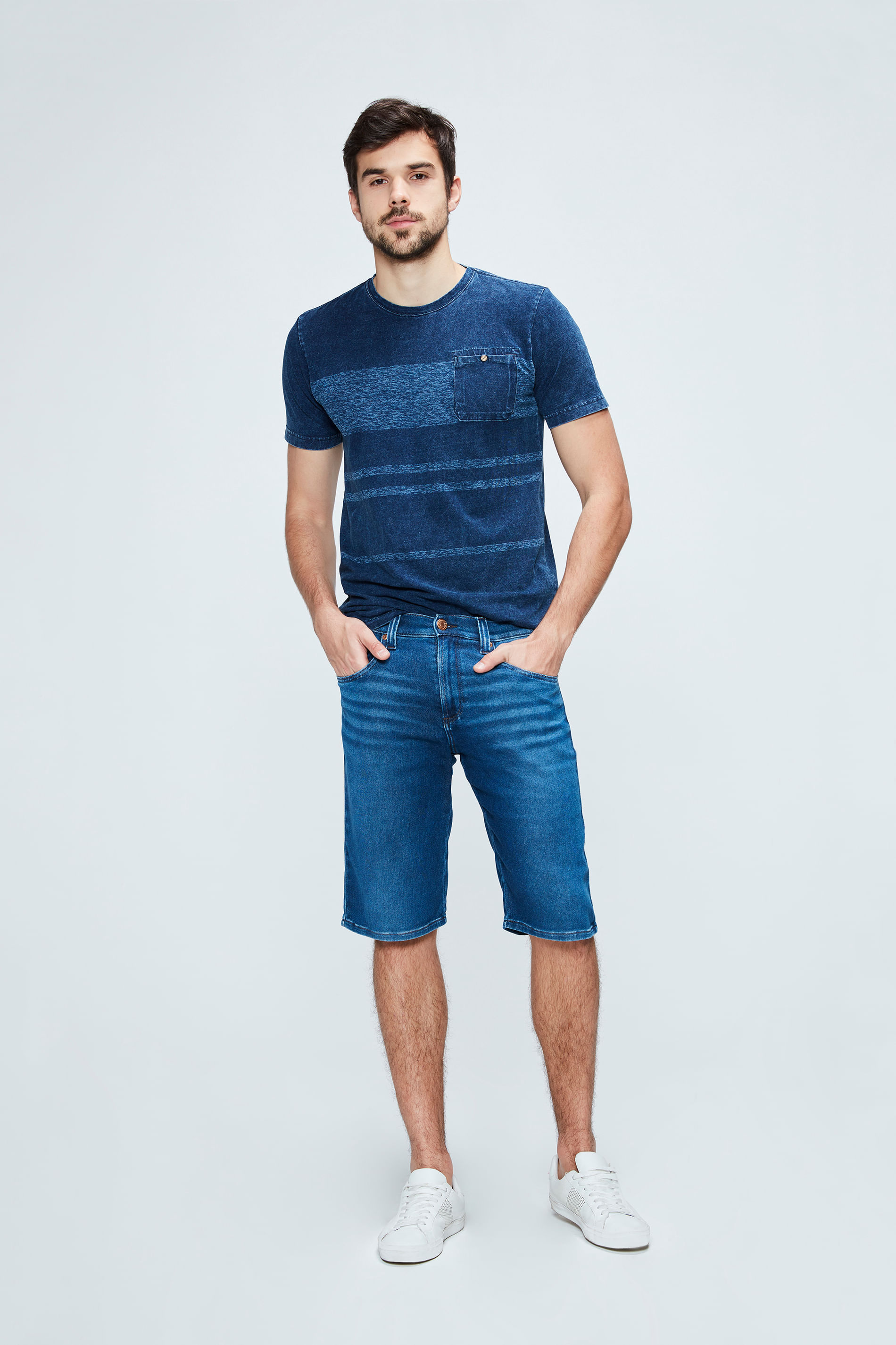 Bermuda jeans 2024 masculina justa