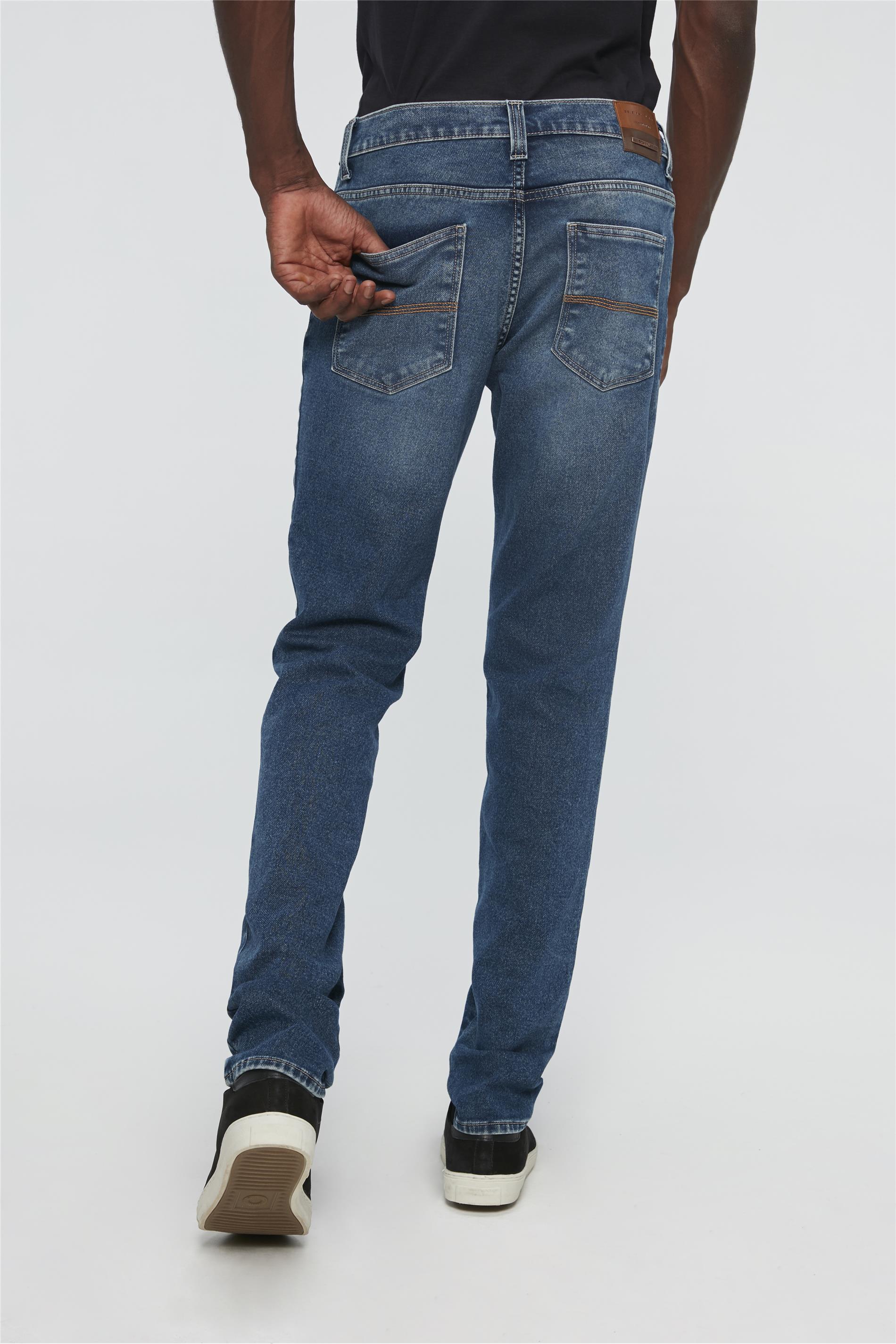 Calça Jeans Slim Masculina com Marcações - Damyller - O Jeans da Vida Real