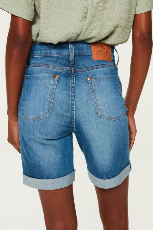 Bermuda Jeans Justa Barra Dobrada C18