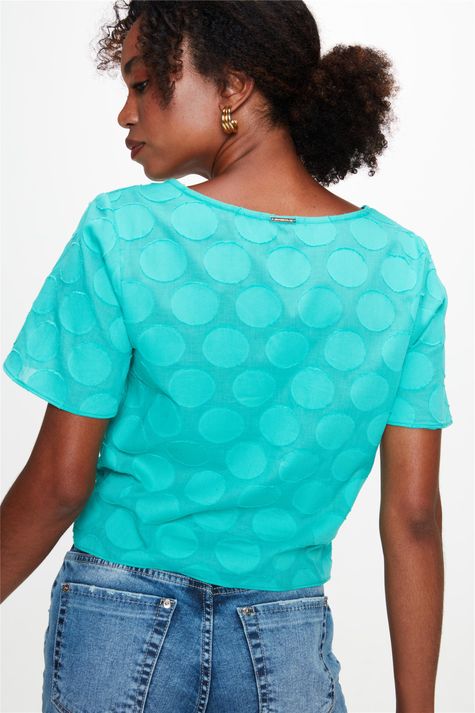 Blusa-Manga-Curta-com-Transpasse-Verde-Costas--