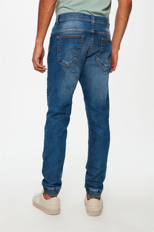 Calça Jeans Jogger com Punho Masculina