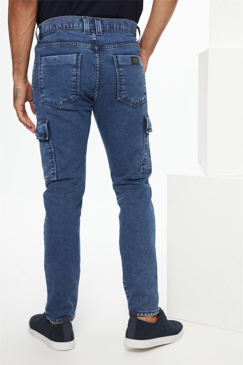 Calça Jeans Jogger Cargo Masculina