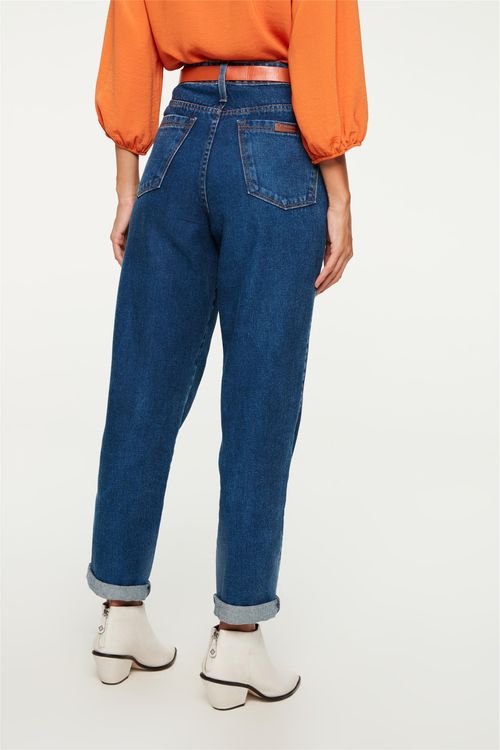 Calça Jeans Slouchy com Cinto Color