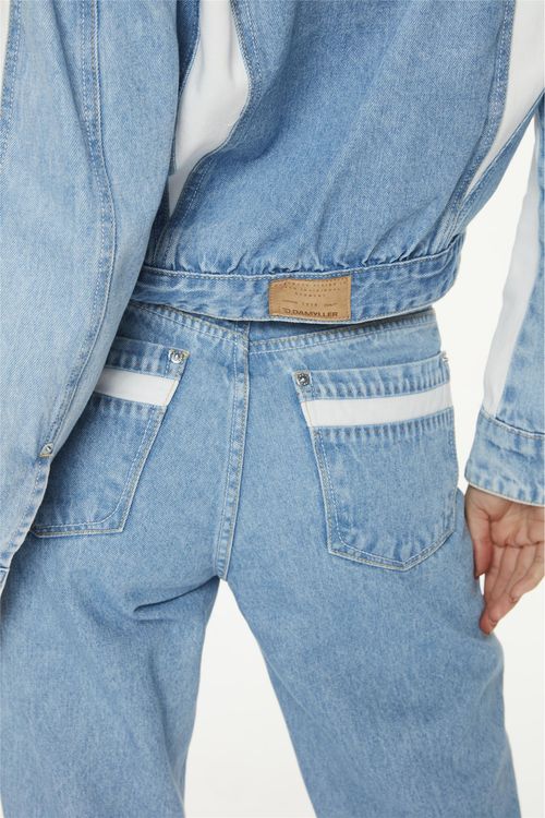 Jaqueta Jeans com Recortes Ecodamyller