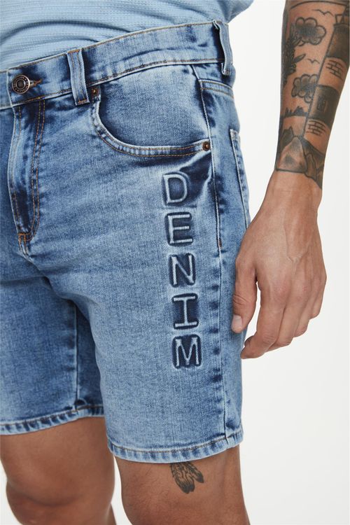 Bermuda Jeans Skinny com Silk Denim