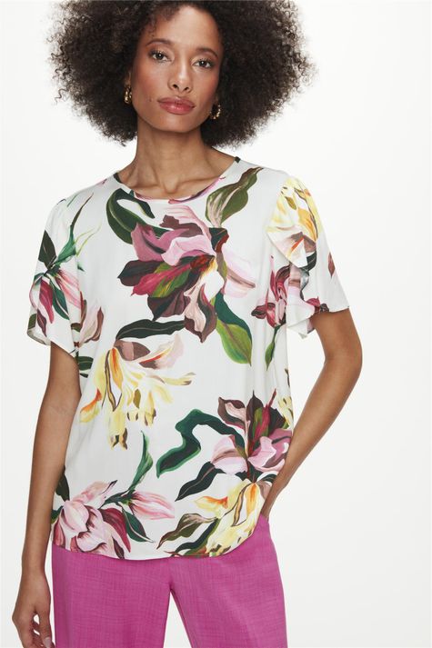 Blusa-de-Tecido-Plano-Solta-Floral-Frente--