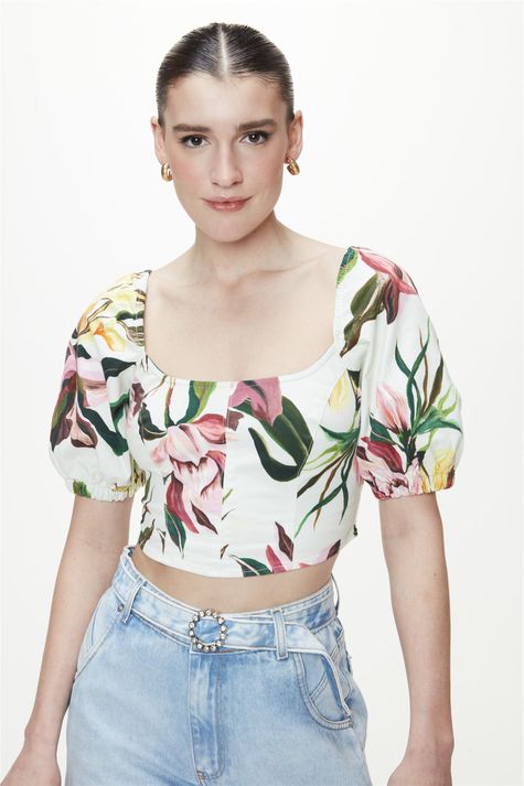 Blusa-Cropped-de-Sarja-Estampa-Floral-Frente--