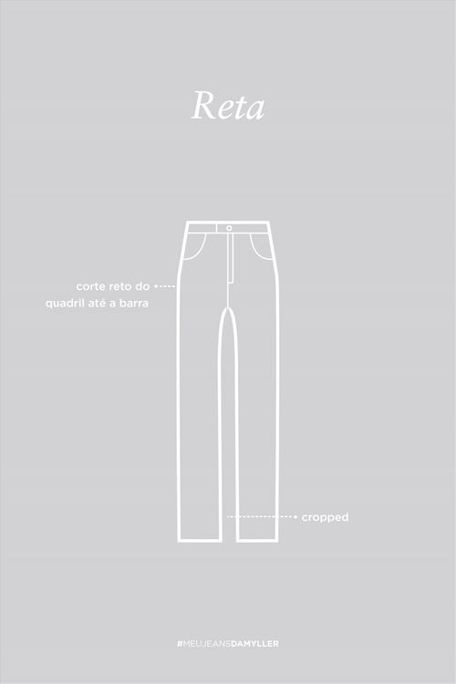 Calça Jeans Reta Escura com Marcações