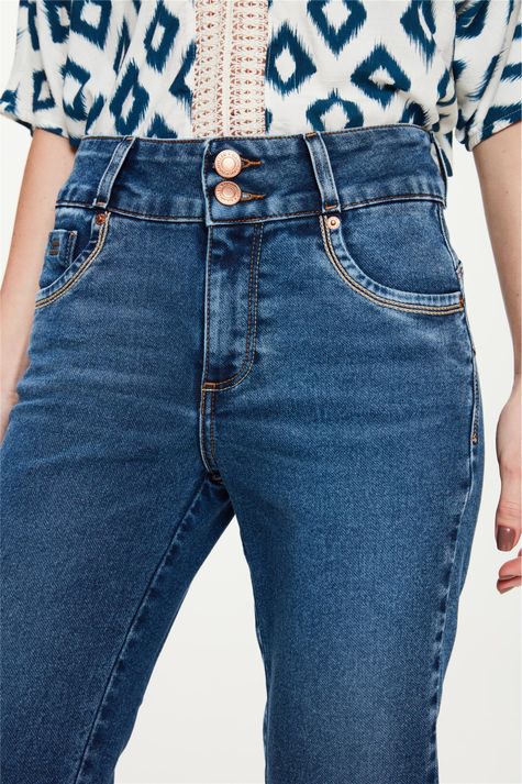 Calça Jeans Skinny Cropped Dois Botões - Damyller - O Jeans da Vida Real