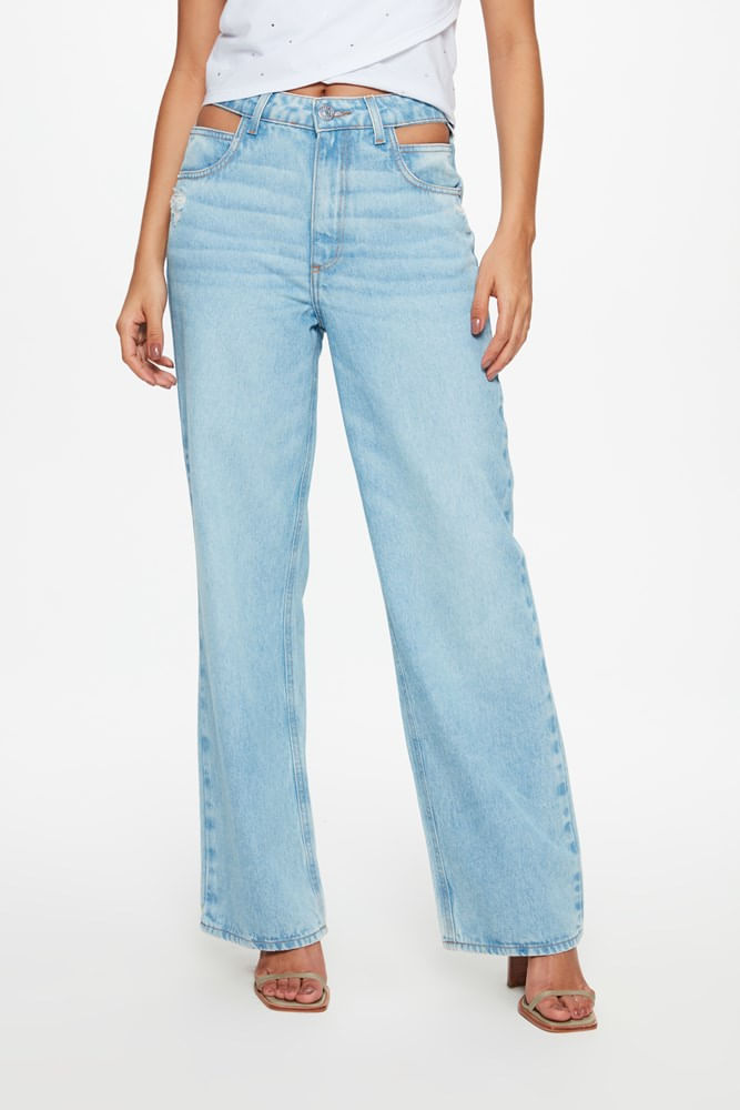 Calça Jeans Wide Leg Cut Out G5 C1