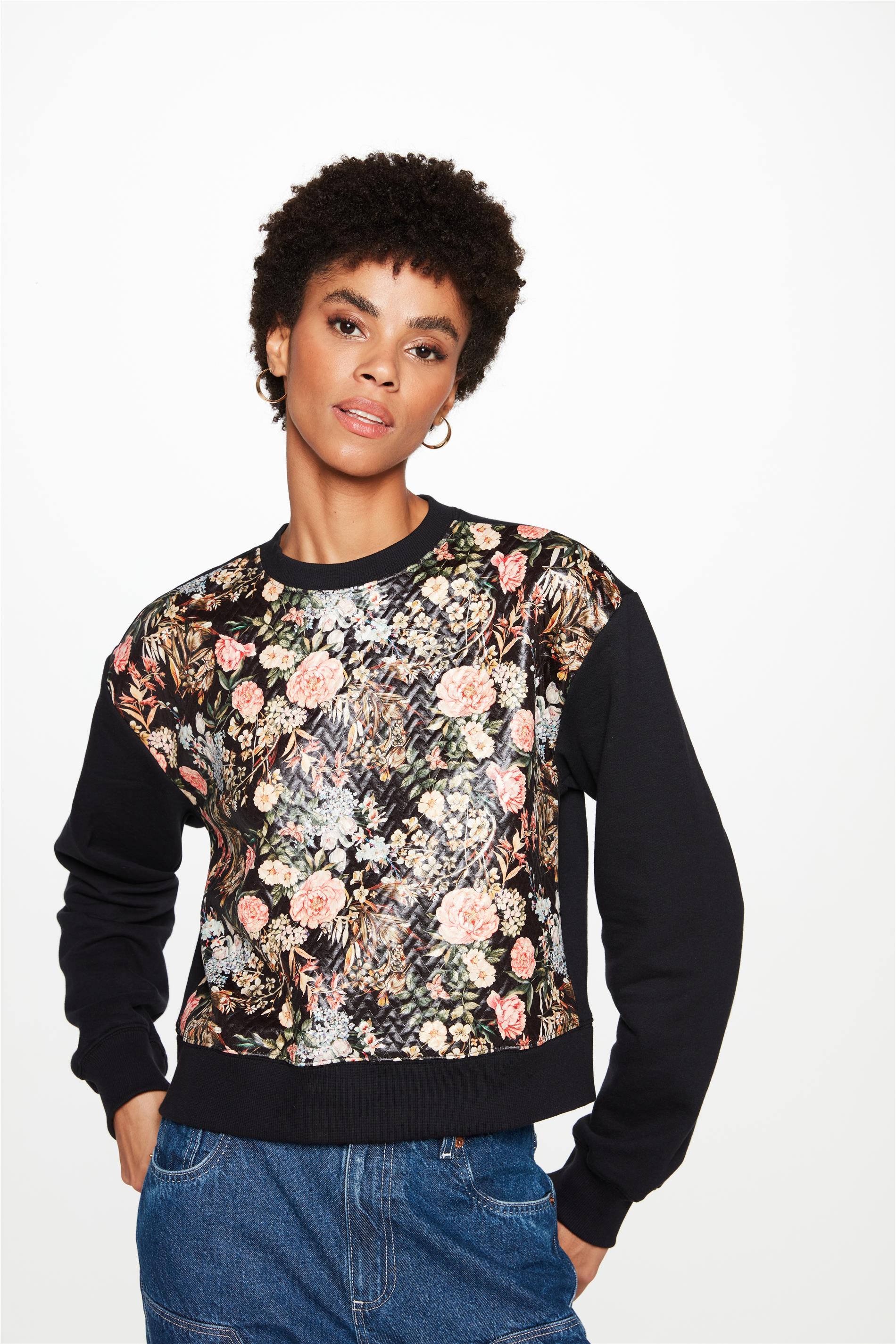 Moletom hot sale floral feminino