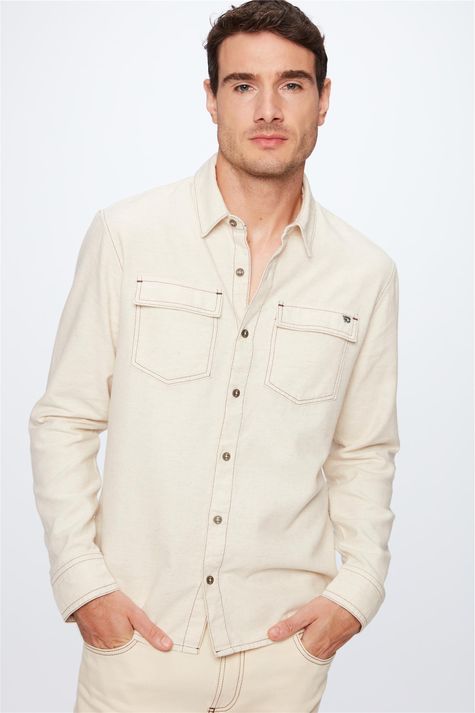 Camisa-de-Tecido-Plano-Confort-Masculina-Frente--