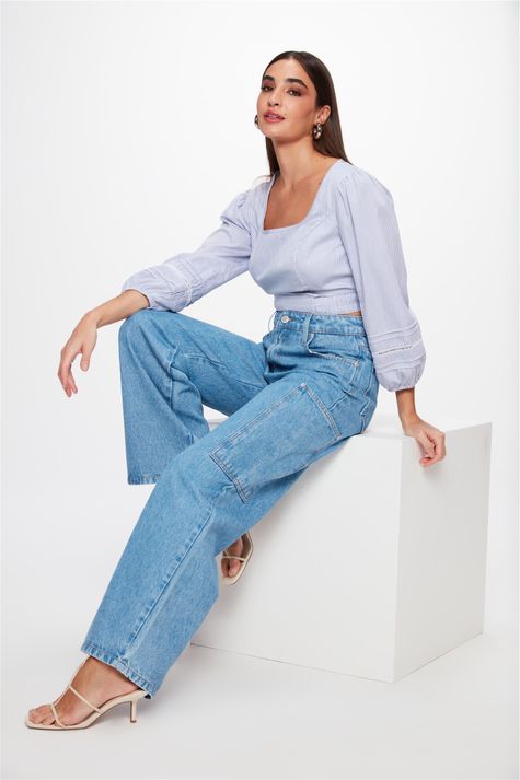 Top Cropped Jeans Recortes Ecodamyller - Damyller - O Jeans da Vida Real