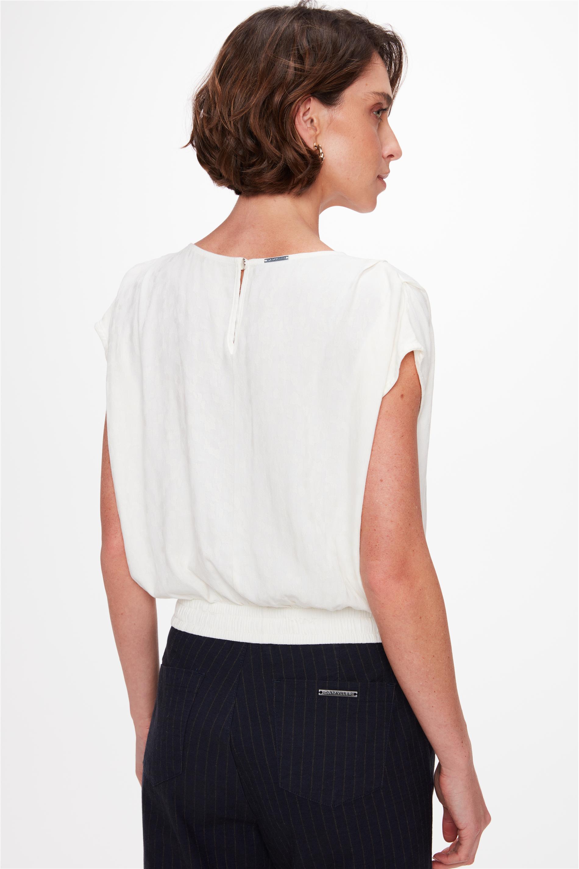 Blusa Com Pregas E Elástico Cropped - Damyller