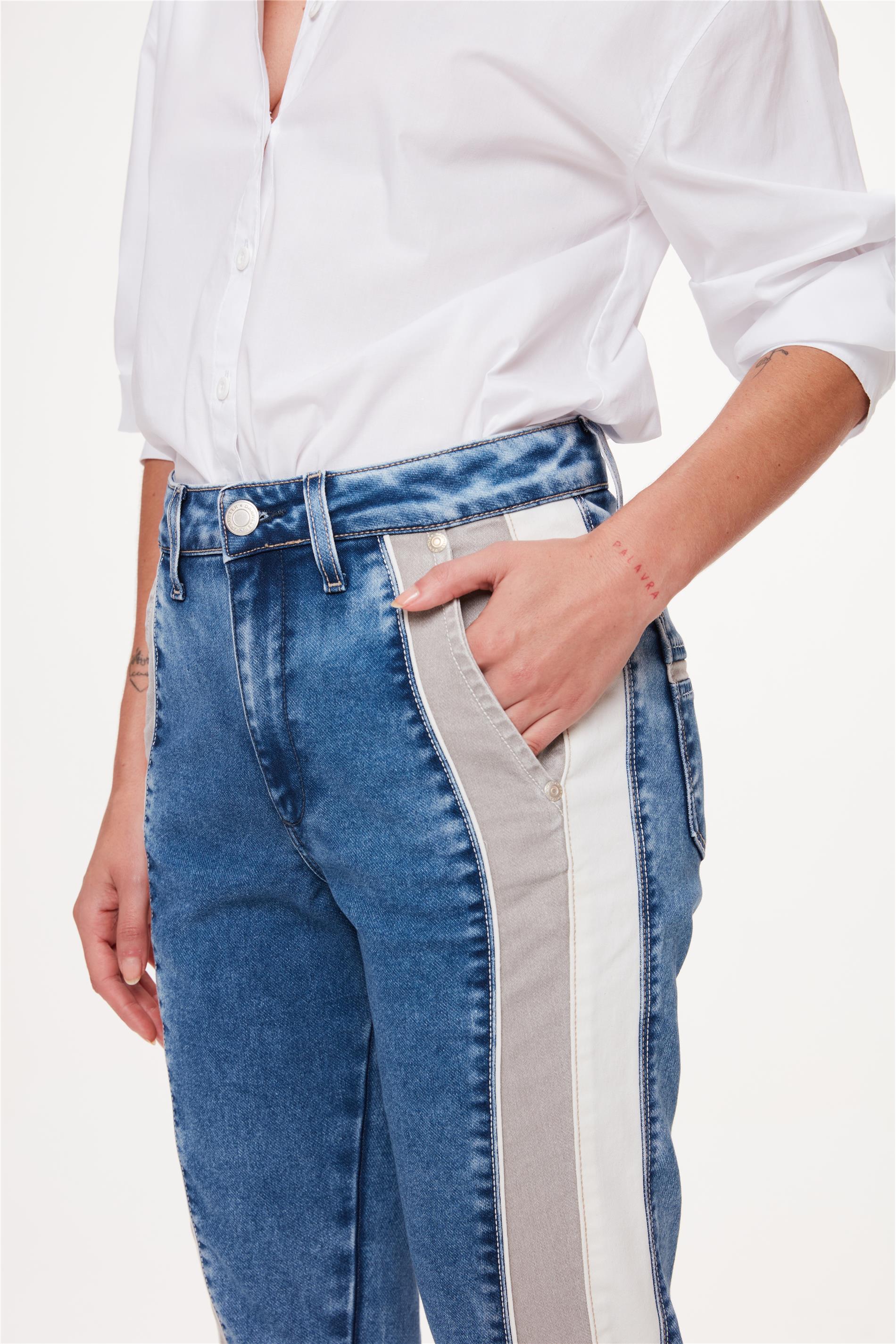 Calça Jeans Masculina Slim com Recortes - Damyller - O Jeans da Vida Real