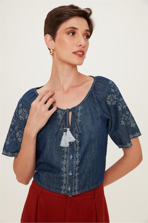 Blusa-Jeans-com-Estampa-e-Tassel-Frente--