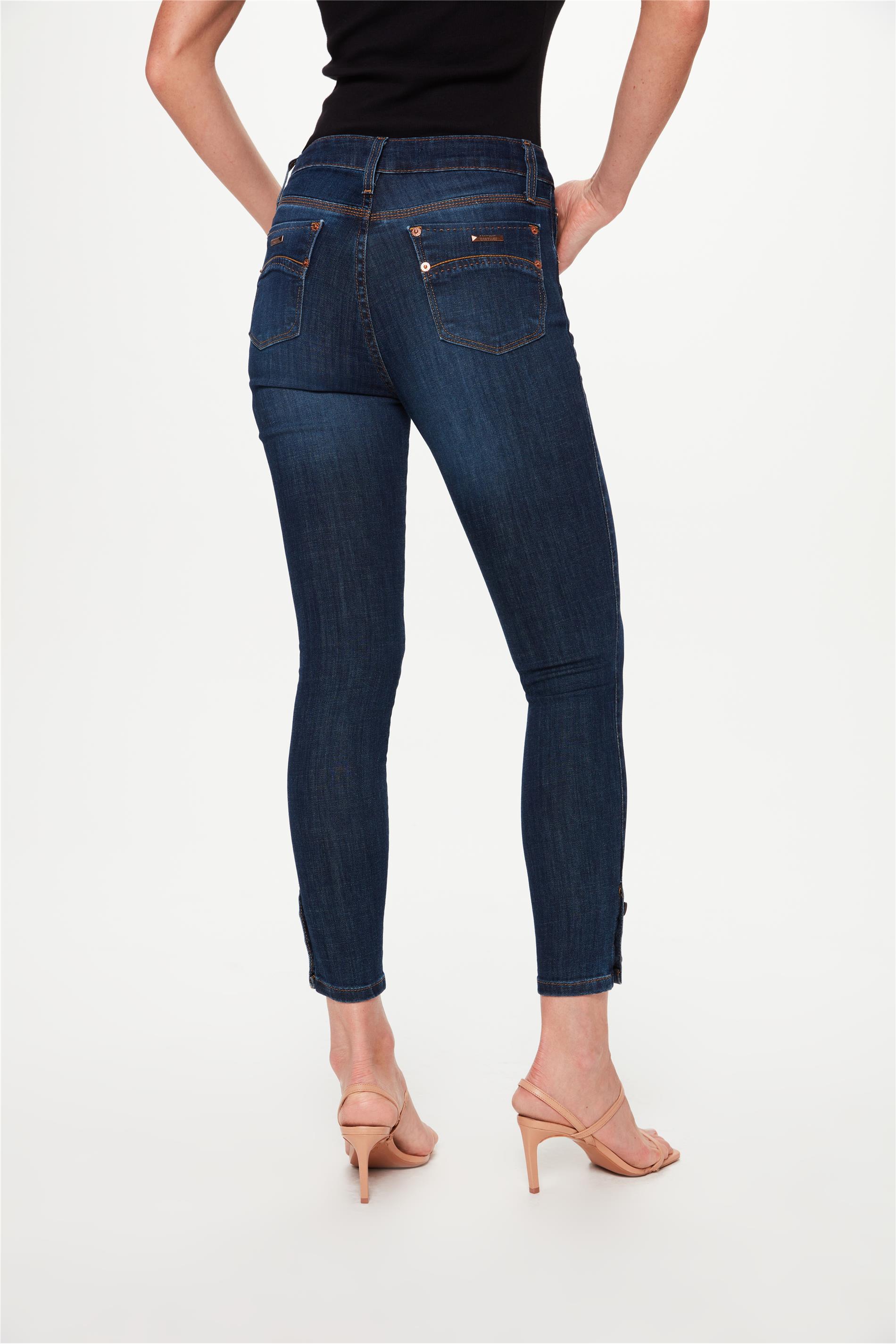 Calça Jeans Skinny Versátil * Escuro, Bolsos Slim Fit e Botão Abotoado  Calças Jeans Casual, Calça Jeans Feminina e Roupas