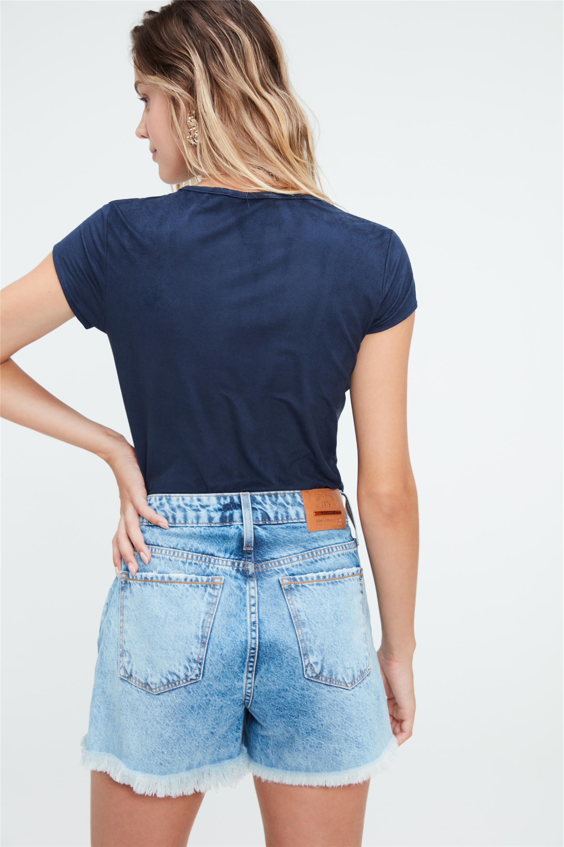 Short Jeans Cintura Super Alta Destroyed - Damyller