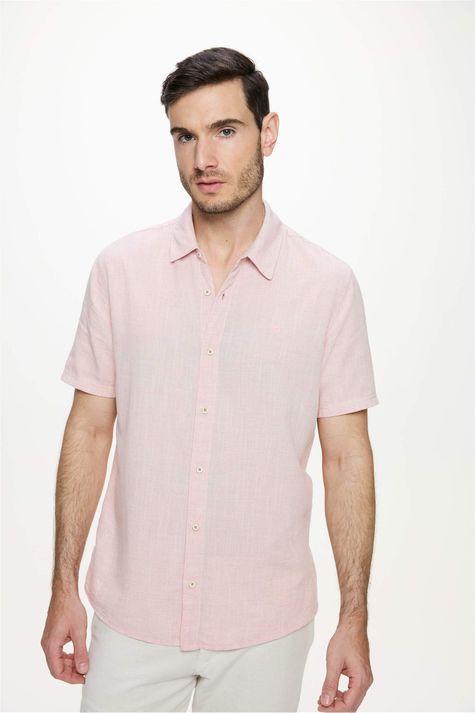 Camisa-Masculina-de-Linho-Manga-Curta-Frente--